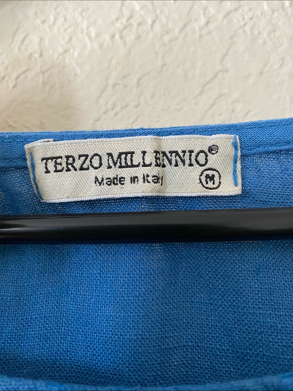 Terzo Millennio Blue Embroidered Scoop Neck Linen Tunic Top - Picture 9 of 10